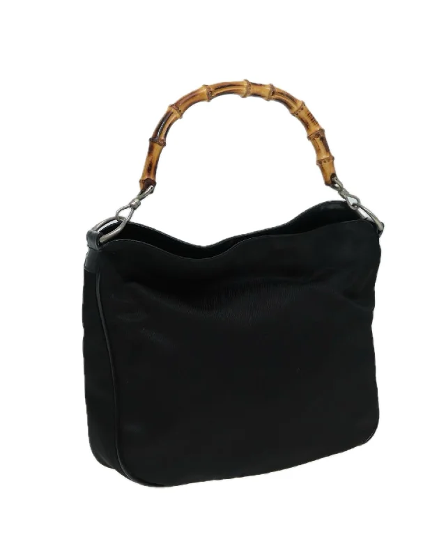 New Arrivals Bamboo Handle Nylon Shoulder Bag with Shoulder Drop Best Bag Sale Of The Season New Arrivals Bamboo Handle Nylon Shoulder Bag with Shoulder Drop Best Bag Sale Of The Season
