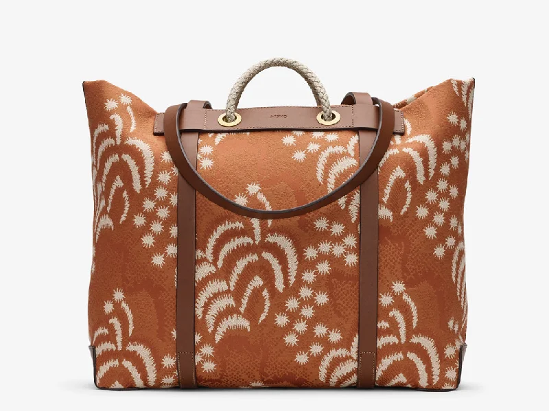Bags For Free-Spirited And Artistic Styles Trend Heaven - Seaside - Palm Jacquard/Cuoio Classic Bags, Exclusive Deals Bags For Free-Spirited And Artistic Styles Trend Heaven - Seaside - Palm Jacquard/Cuoio Classic Bags, Exclusive Deals