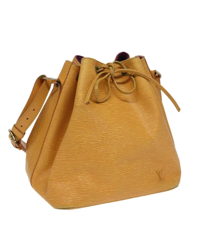 Bag Deals Epi Leather Petit Noe Shoulder Bag with Adjustable Strap Designer Bags At Lower Prices Bag Deals Epi Leather Petit Noe Shoulder Bag with Adjustable Strap Designer Bags At Lower Prices