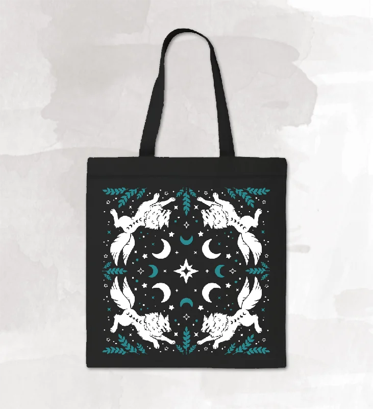 Chic Styles Wolf Tote Bag - Black Grab Your Favorite Handbags At Discounted Prices