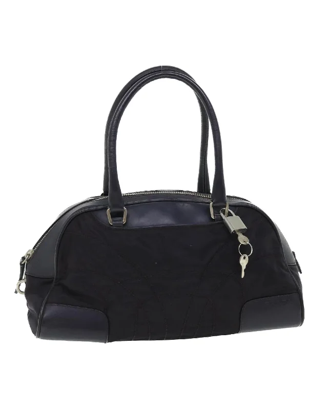 Fashion Essentials Purple Nylon Shoulder Bag with Padlock & Key Elegant Bags With Limited Stock Available Fashion Essentials Purple Nylon Shoulder Bag with Padlock & Key Elegant Bags With Limited Stock Available