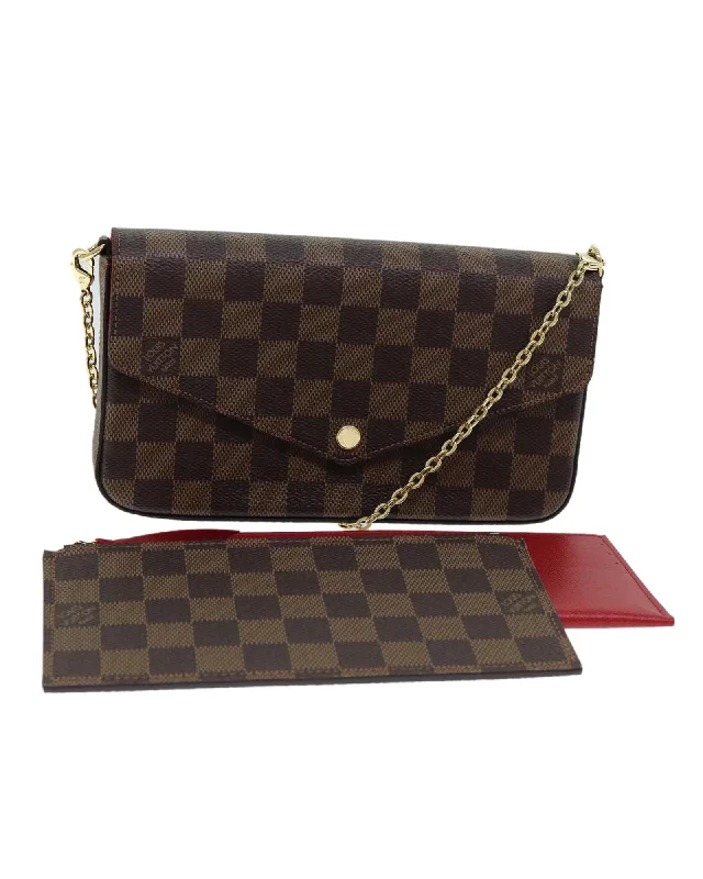 Luxurious But Budget-Friendly Bags Damier Ebene Canvas Pochette Felice Shoulder Bag with Dust Bag and Item Box Seasonal Sale On Trendy Handbags Luxurious But Budget-Friendly Bags Damier Ebene Canvas Pochette Felice Shoulder Bag with Dust Bag and Item Box Seasonal Sale On Trendy Handbags