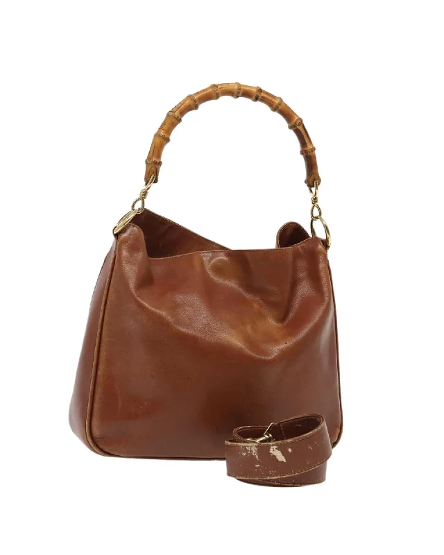 Spring Fashion Vintage Bamboo Leather Shoulder Bag with Detachable Strap Fashion-Forward Bags, Now On Sale Spring Fashion Vintage Bamboo Leather Shoulder Bag with Detachable Strap Fashion-Forward Bags, Now On Sale
