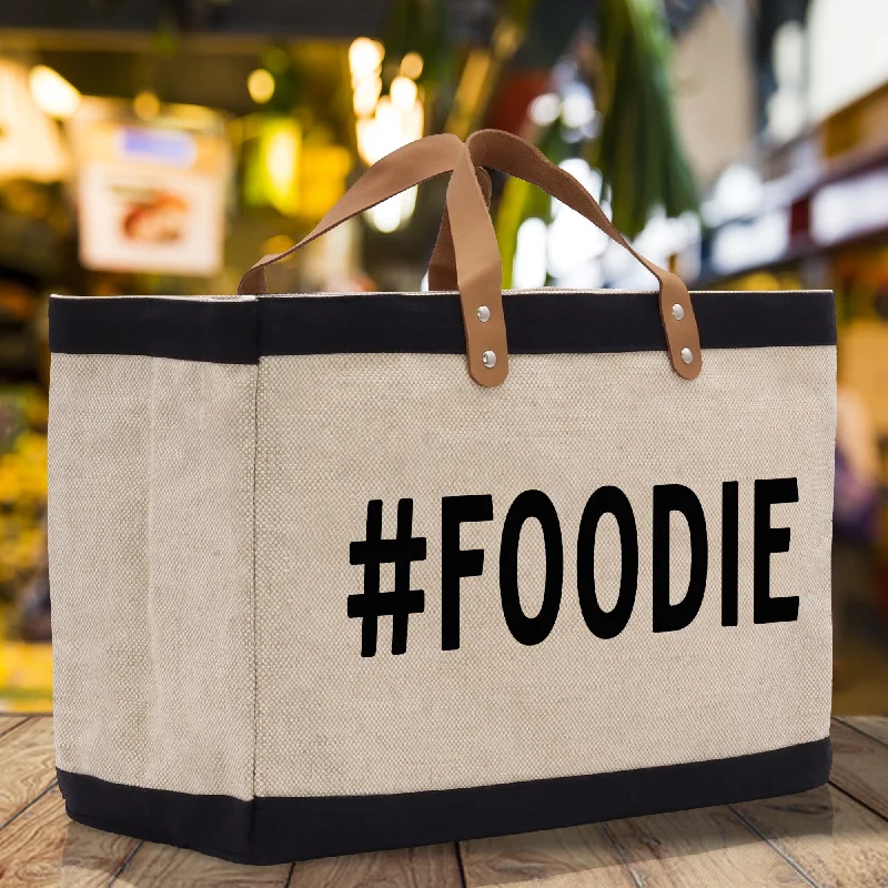 Fresh Styles, Fresh Deals Foodie Jute Canvas Tote Funny Farmer Market Bag Quote Jute Bag Shopping Bag Burlap Bag Farmhouse Bag Grocery Bag Everyday Elegance At Lower Prices