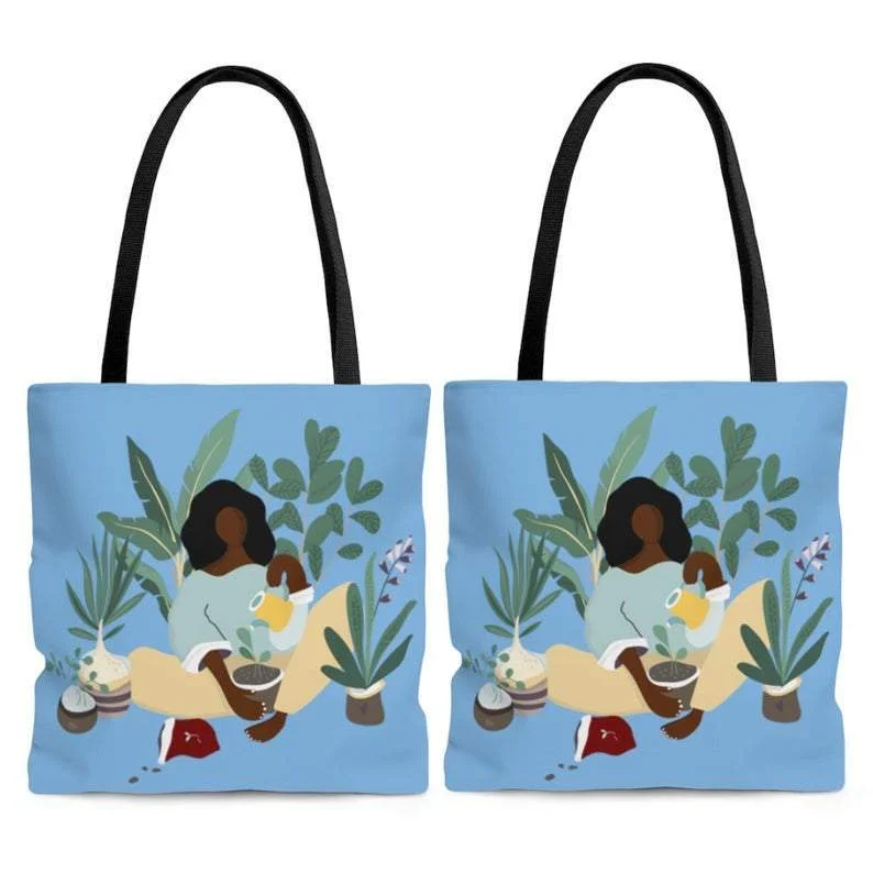 Latest Trends Woman with Plants Tote Bag Classic And Modern Handbags Now More Affordable
