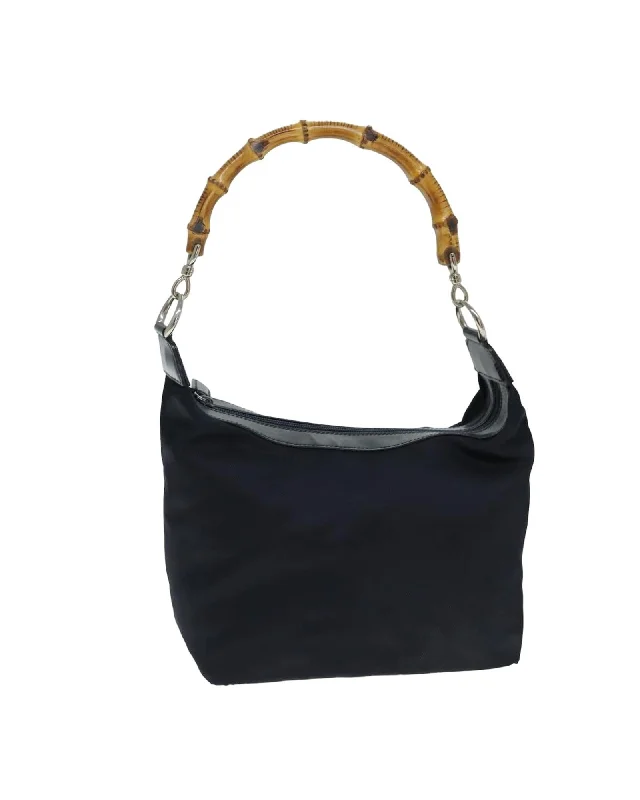 High-Quality Bags Bamboo Handle Nylon Shoulder Bag Elegant Purses At Clearance Prices High-Quality Bags Bamboo Handle Nylon Shoulder Bag Elegant Purses At Clearance Prices
