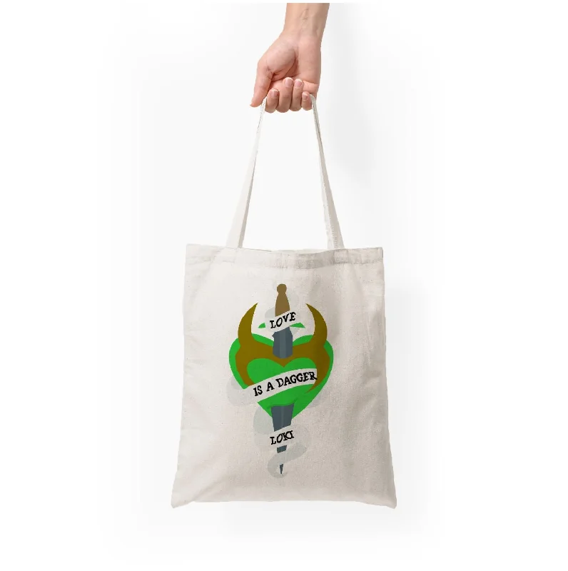 Stylish Bags For Fashion Influencers And Bloggers Love Is A Dagger Tote Bag Fashion-Forward Bags At Limited-Time Offers