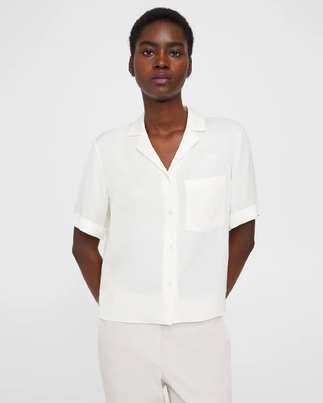 Trend Alert Camp Silk Georgette Shirt - Ivory