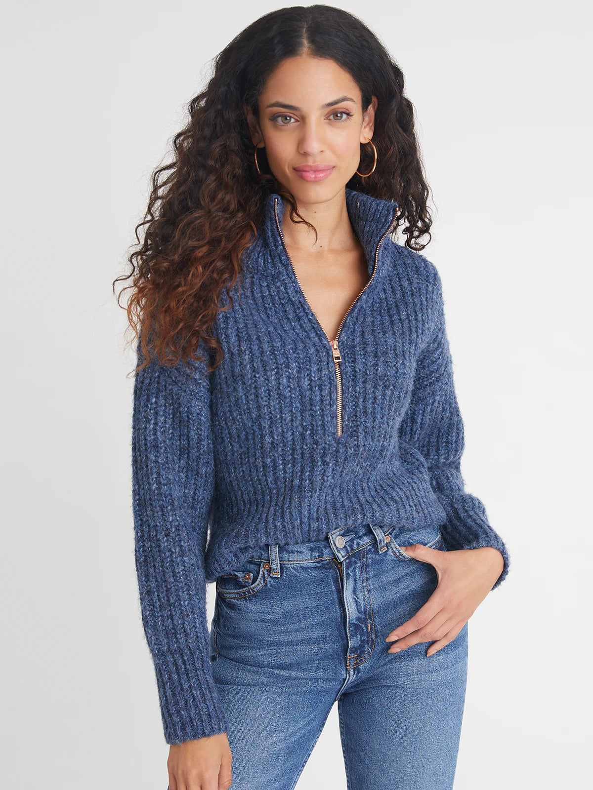 Chic Trends Unveiled Jackie Half Zip - Indigo