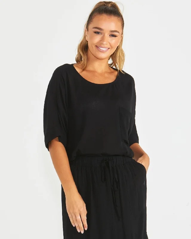 Must-Have Style Discounts Sass Raya Oversized Top Black