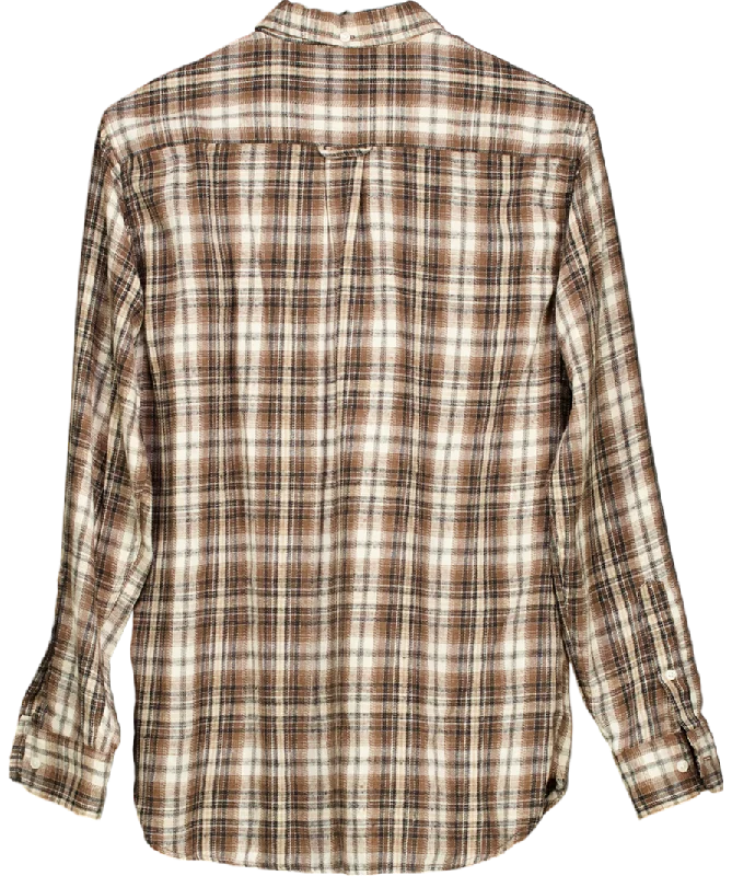 Fashion Forward Brandy Melville Brown Checked Brushed Cotton Shirt UK S/M