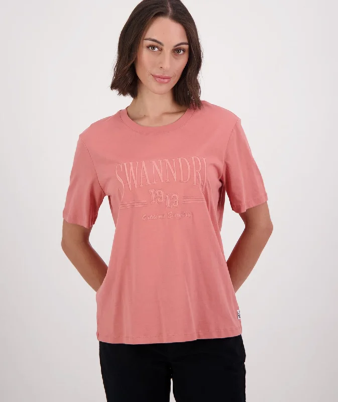 Flash Sale, Don't Miss Swanndri Academy Embroided T Shirt Dusty Rose