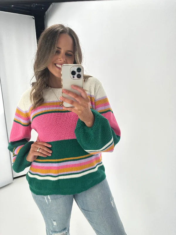 Luxury Casual Deals Sugarhill Brighton Marina Jumper Irregular Stripes Multi