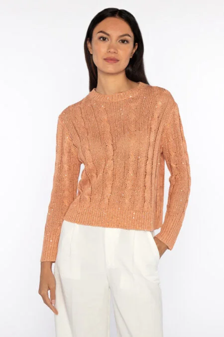 Mega Sale Kinross Cashmere Sequin Cable Crew