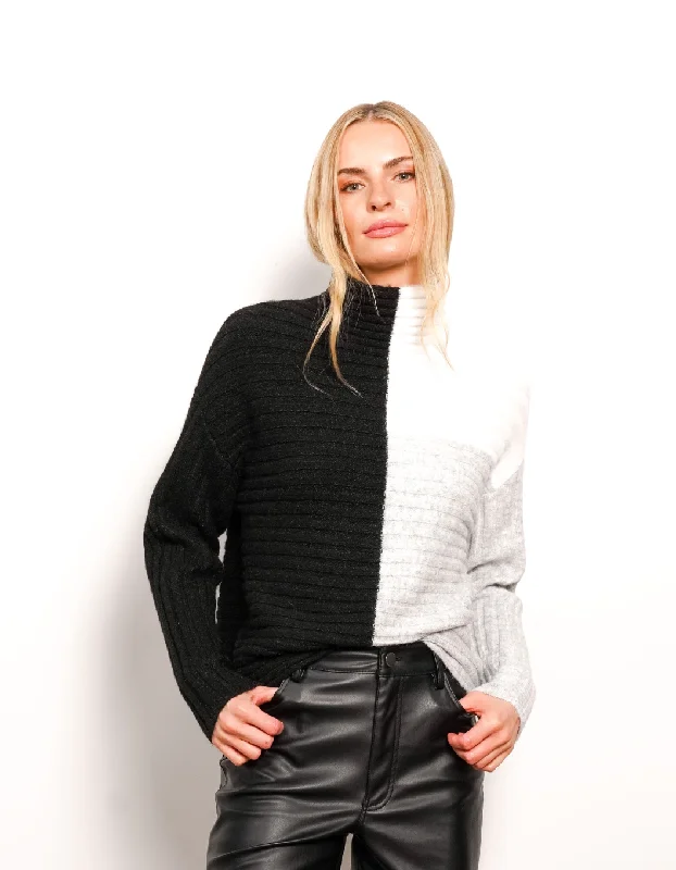 Buy More, Save More Maura Colorblock Turtleneck - Black Multi