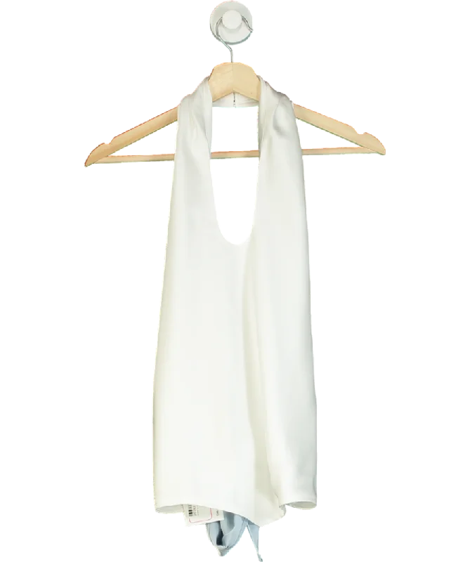 Fashion Frontiers Cloeys White Satin Halterneck Top UK S