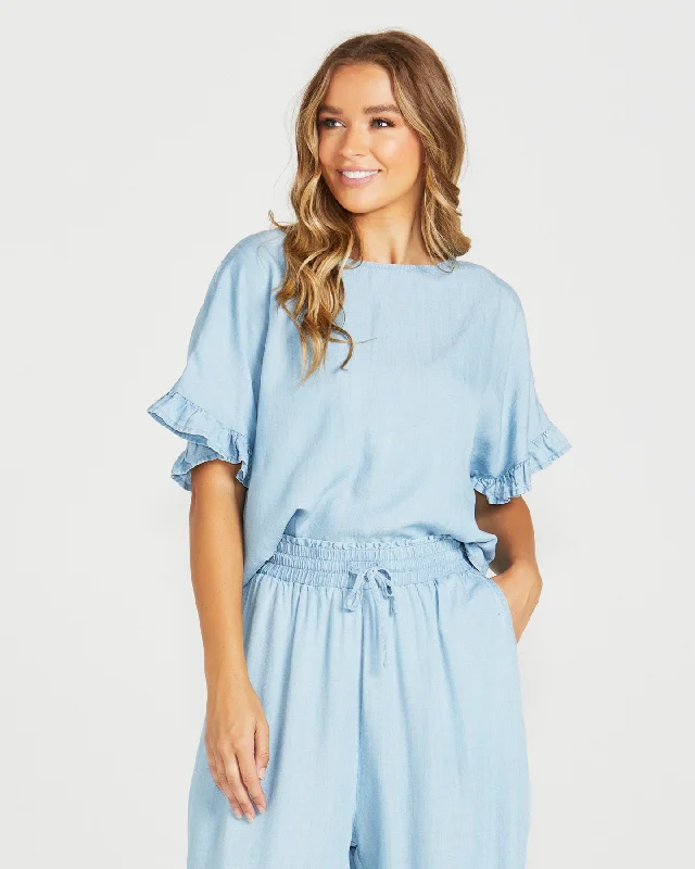 Crazy Price Slashing Sass Davie Top Chambray