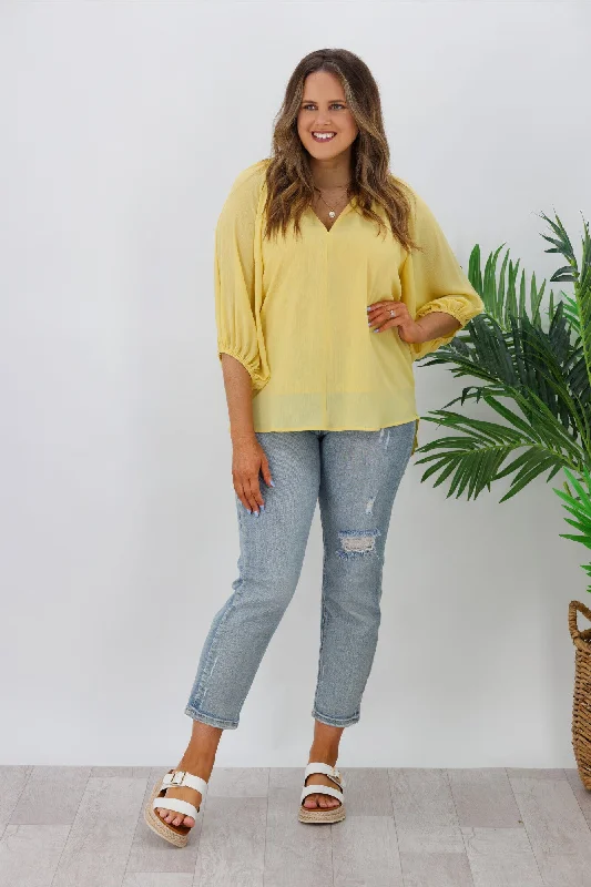 Relaxed Style Fria Lizzy Top Yellow