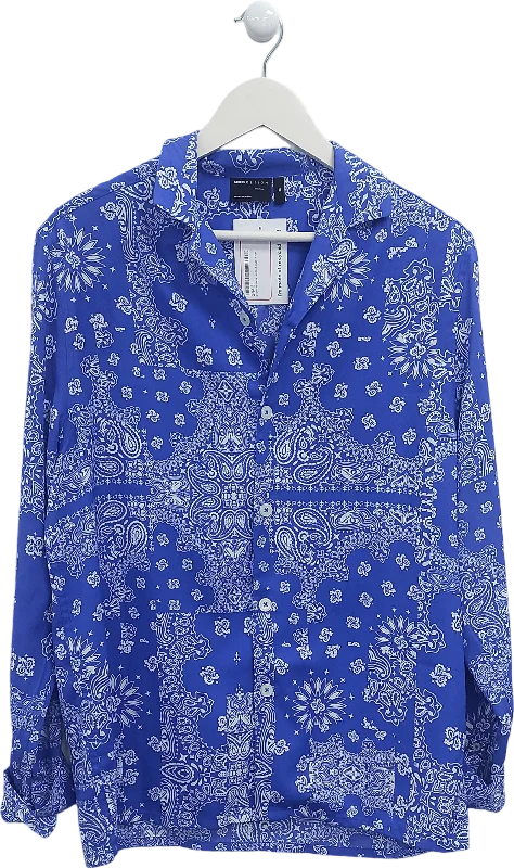 Limited Time Special Offer ASOS Blue Paisley Print Shirt UK XS