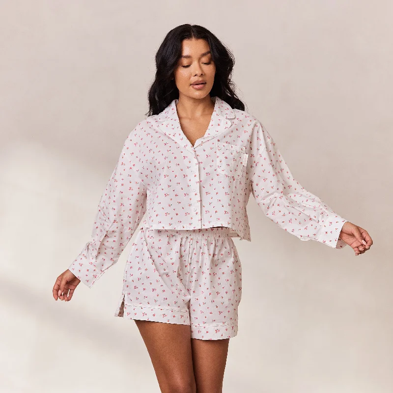 Elegant Fashion Offers Floral Pyjama Shirt - White Print