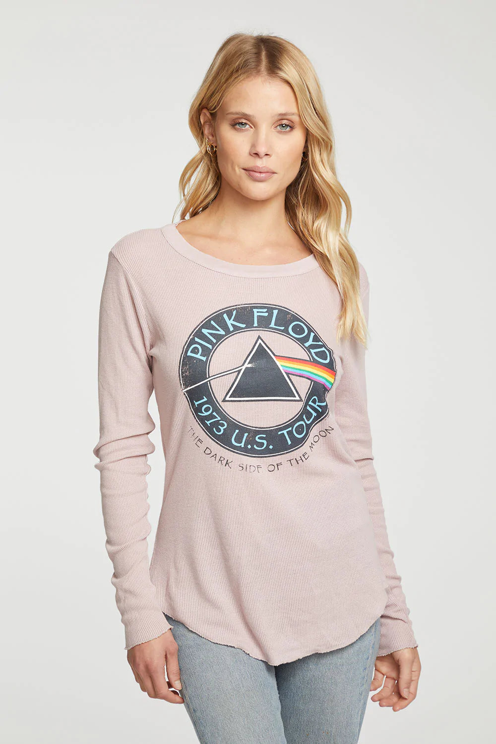 Trendy Street Style Pink Floyd US Tour Thermal - Pale Pink