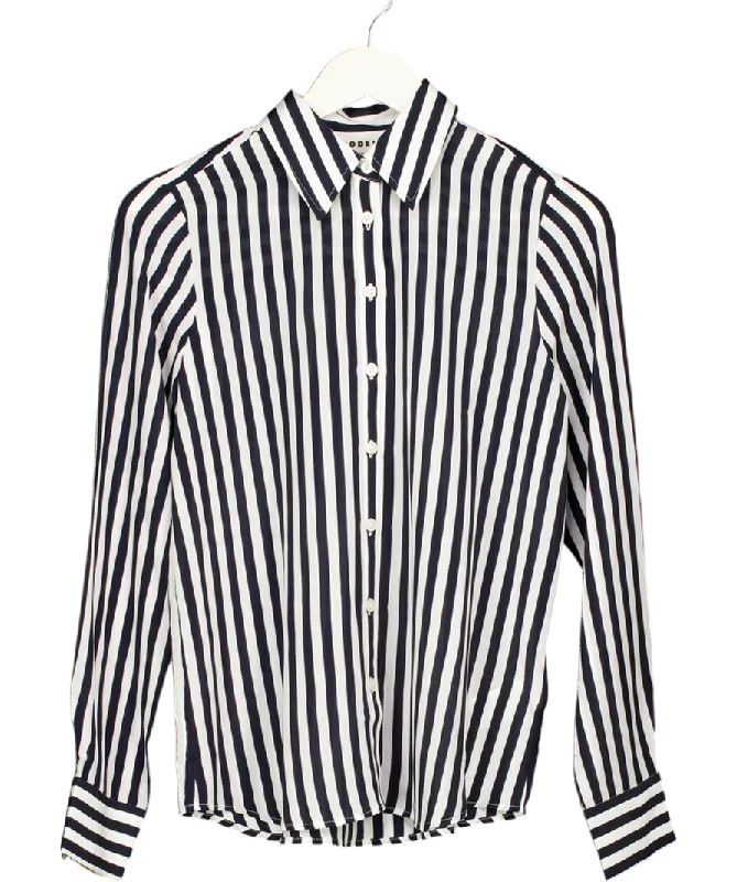 Best Deals Of The Season Boden Black 100% Silk Stripe Shirt UK 6