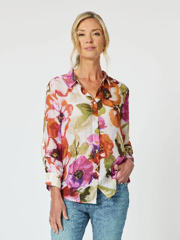 Cozy Comfort Style Sale Gordon Smith Maui Floral Shirt Berry