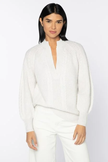 Buy More, Save More Kinross Cashmere Cable Splitneck Crew