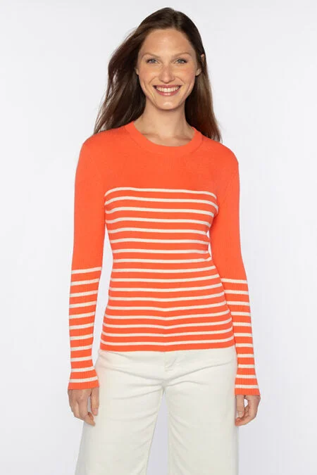 Limited Time Offers Kinross Cashmere Stripe Rib Crew