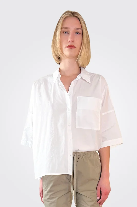 Vintage-Inspired Style Offers Cotton Pocket Shirt - Optic White