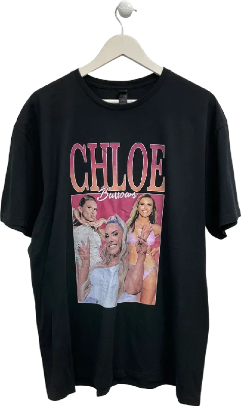 New In This Season Gildan Black Chloe Burrows Printed T Shirt UK XL