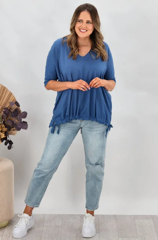 Flash Sale Now Shine On Label Soho Modal Drawstring Top Blue