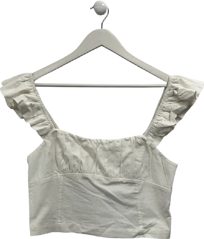 Fashion Forward Free People White Vittoria Top UK L