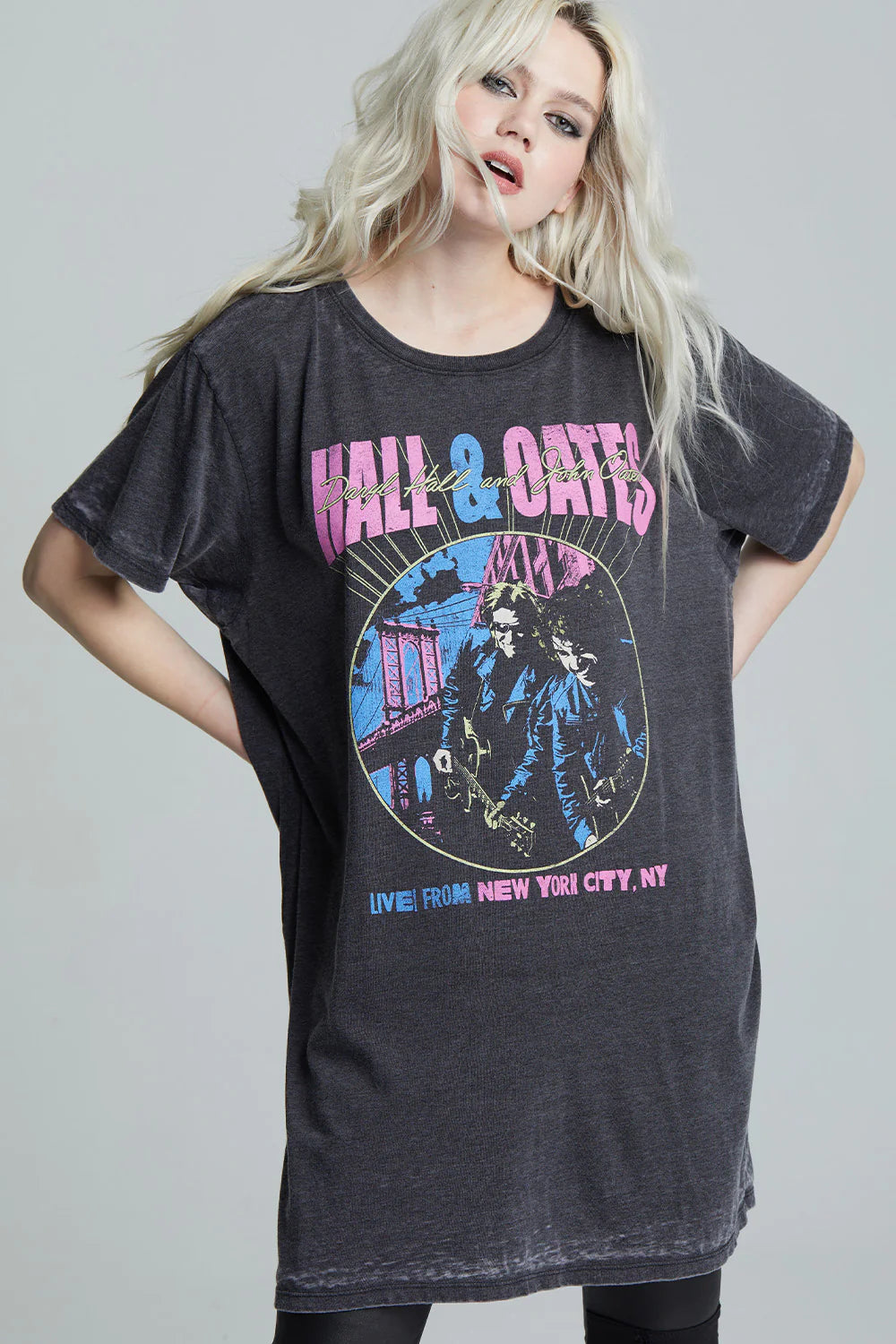 Unbeatable Deals Hall & Oates Dreams T Shirt Dress - Vintage Black