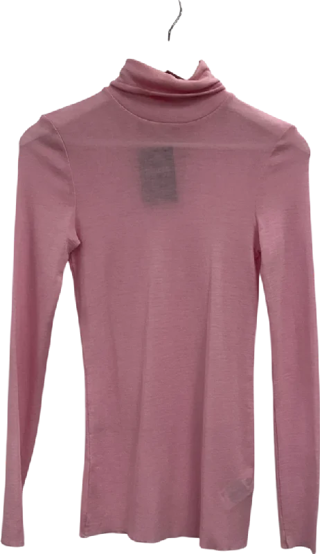 Quick Grab Deals Arket Pink Roll-neck Wool Top UK M