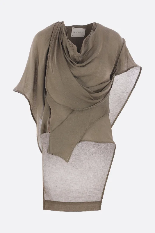 Effortless Style, Endless Impact draped silk linen hooded top