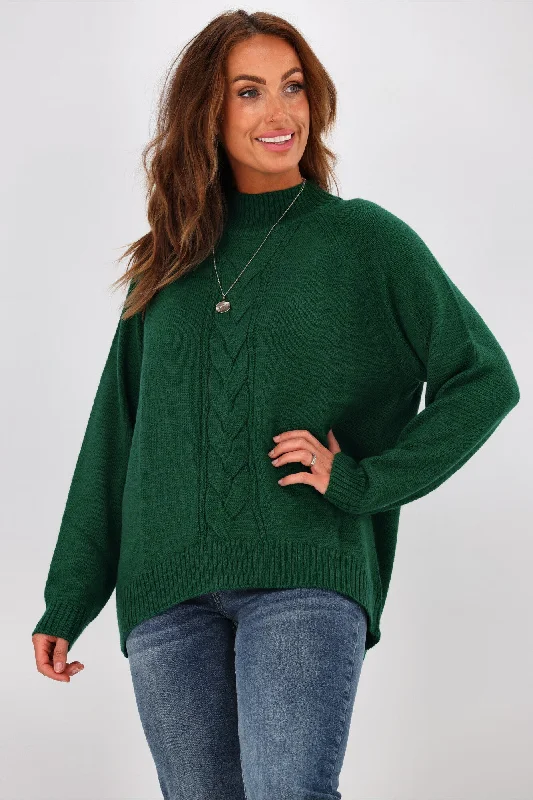 Hot Items Alpine by Shine On Elijah Chunky Merino Polo Neck Jumper Emerald