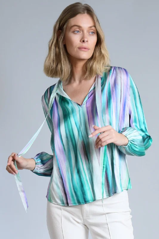 End-Of-Season Clearance Abstract Stripe Tie Top