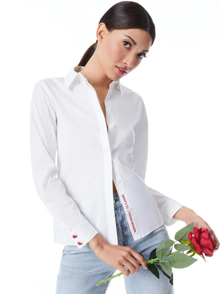 Edgy Fashion Deals Willa Placket Top - White