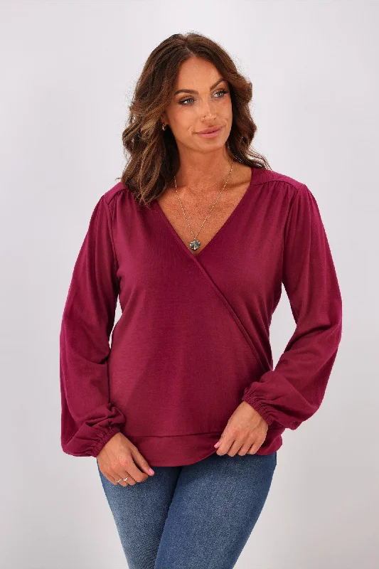 Hot Deals Alpine by Shine On Petra Crossover Merino Top Orchid