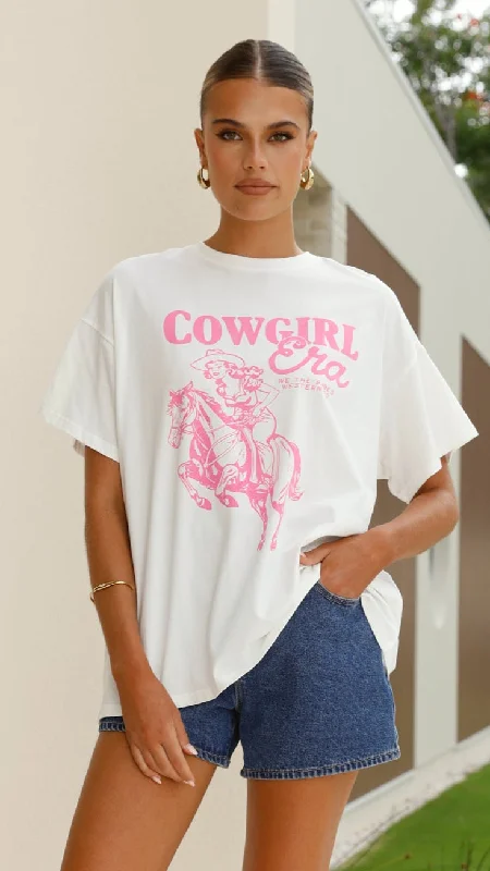 Must Haves Cowgirl Era Top - White/Pink