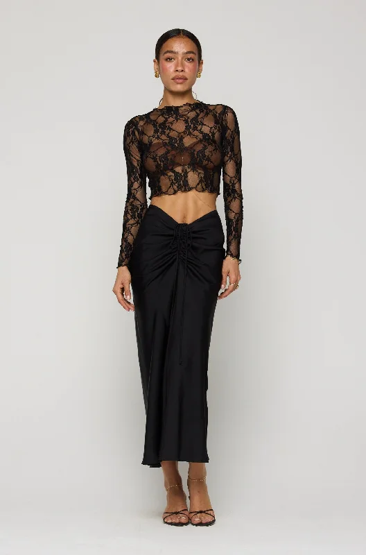 Chic And Trendy Ida Lace Top in Black