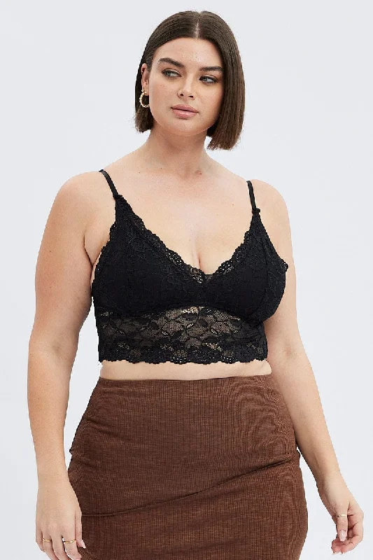 Style Without Limits Black Lace Bralette