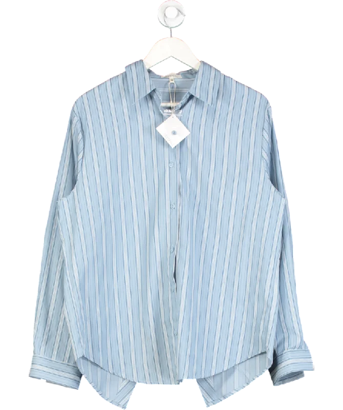 Limited Time Deal Ghospell Blue Beck Striped Shirt UK M