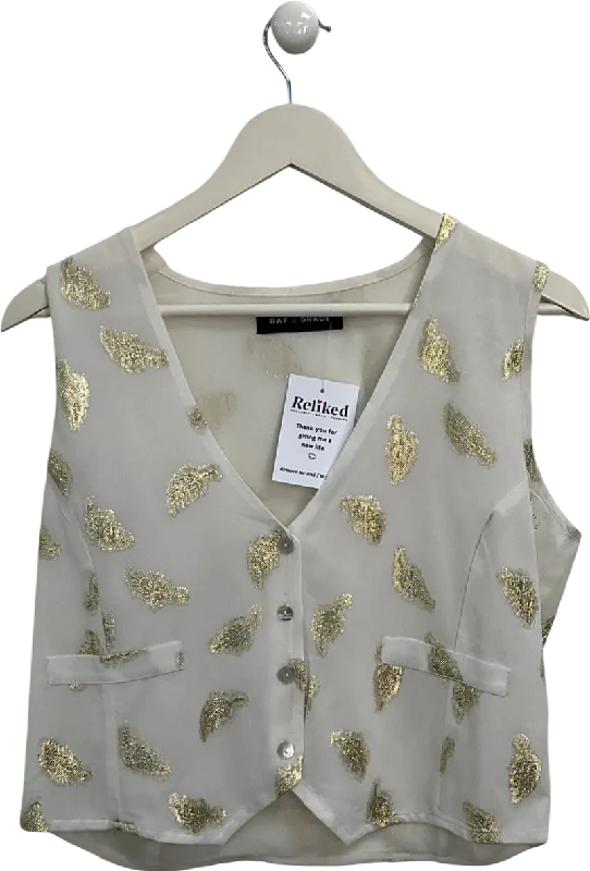 Fashion Sale Raf & Grace Cream Sadie Feather Waistcoat UK S/M