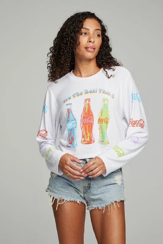 Flirty Fashion Discounts Coca Cola Neon Pop Art Top - White