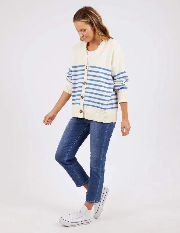 Snag Fabulous Fashion Bargains Elm Mabel Stripe Cardi Cerulean Blue Stripe