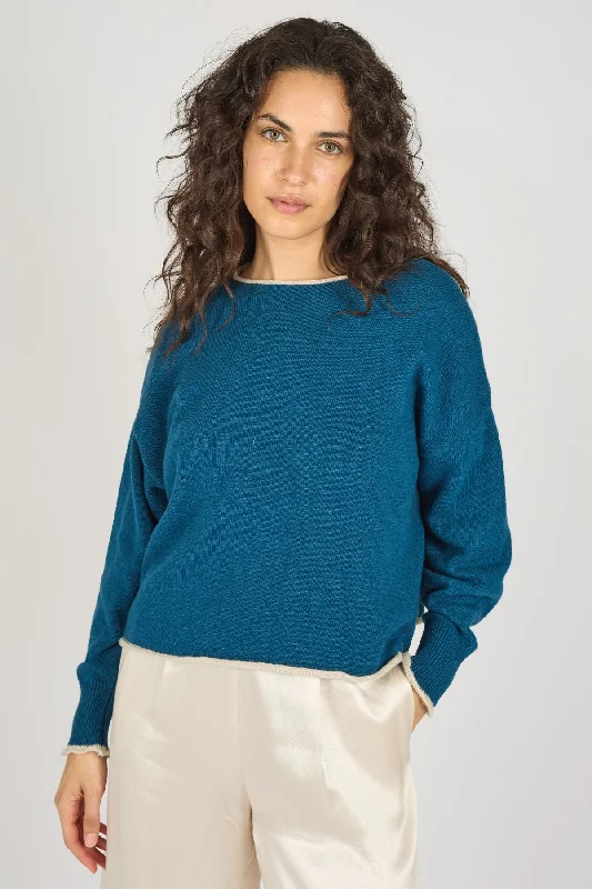 Comfortable Chic Tuscan Hills Millie Jumper in Blue