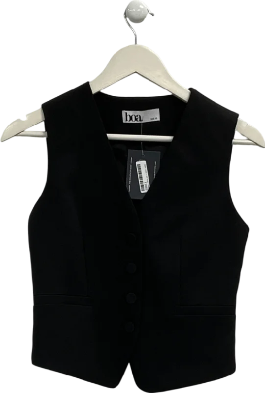 Fashion Sale BOA Black Classic Tailored Waistcoat UK XS