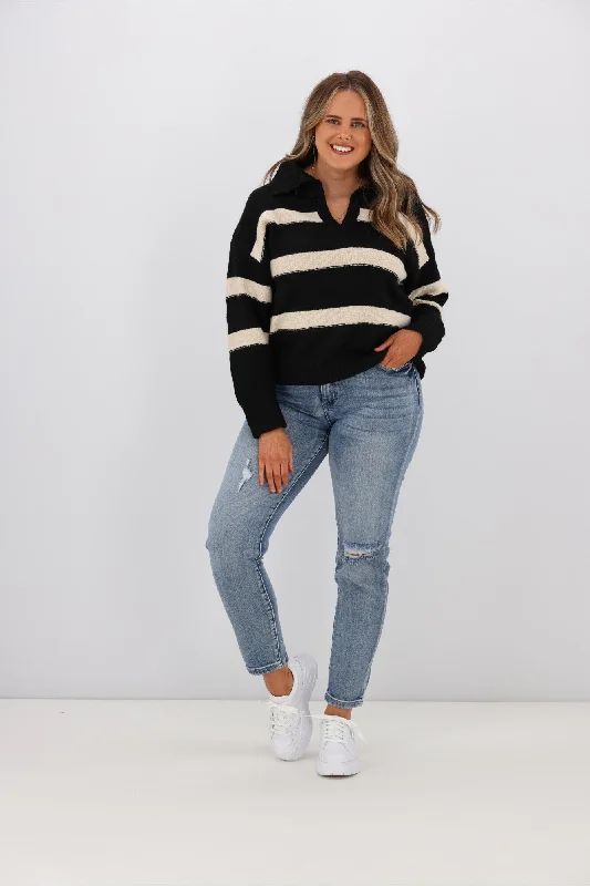 Trendy Fashion Sale Charlotte the Label Thalia Stripe Knit Black